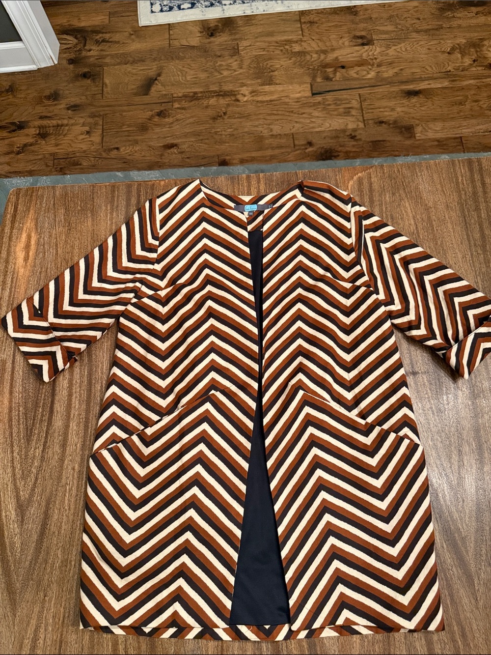 Anthropologie Eva Franco Striped Open Blazer Black/Brown Size xs/s